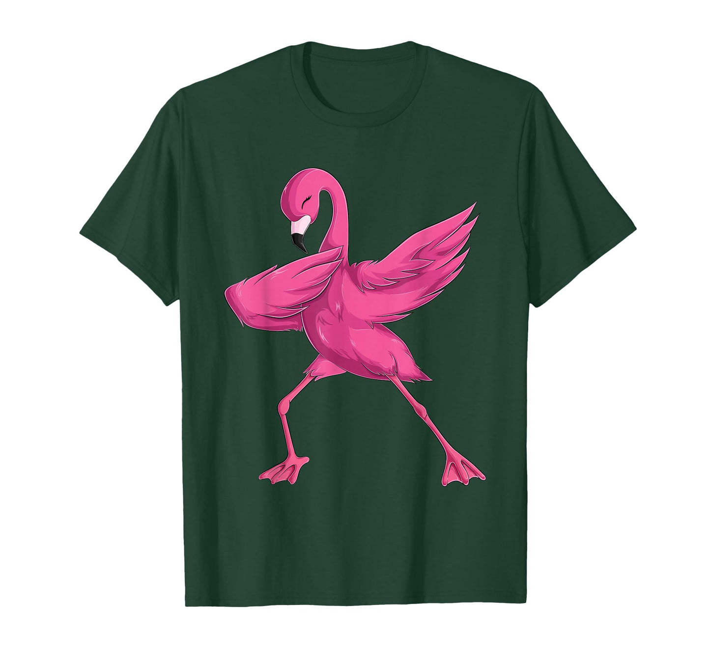 Funny Dabbing Pink Flamingo for Men Women Boys Girls Kids T-Shirt Small