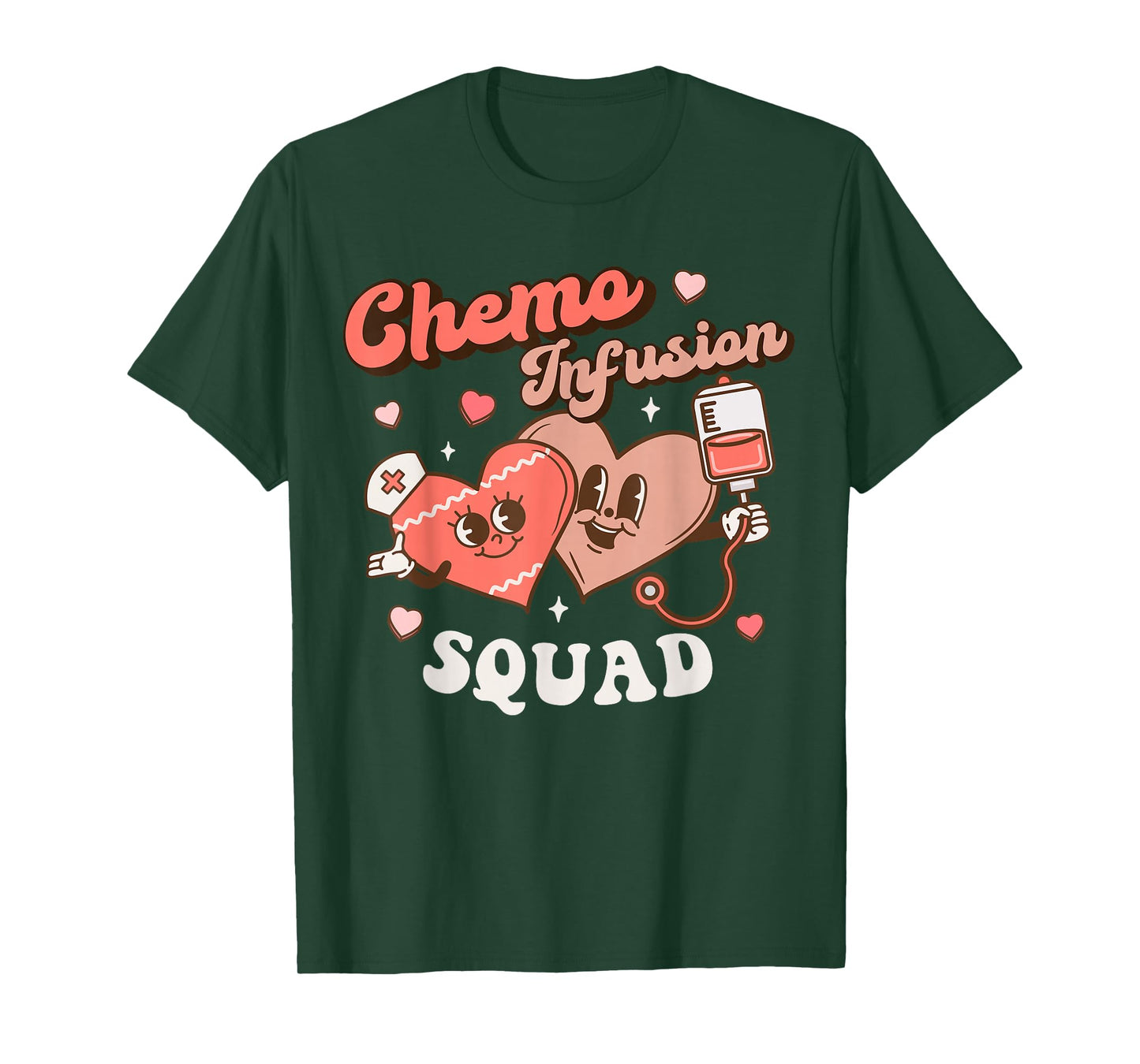 Chemo Infusion Nurse Groovy Valentine's Day Oncology Squad T-Shirt
