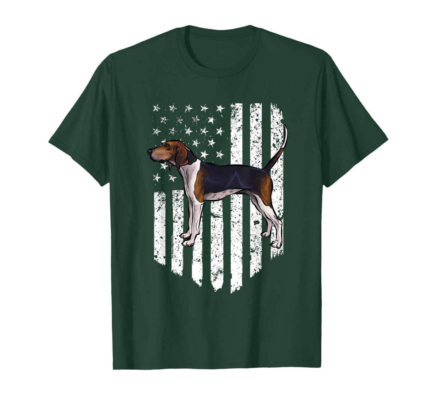 BW American Flag Treeing Walker Coonhound 4th Of July USA T-Shirt