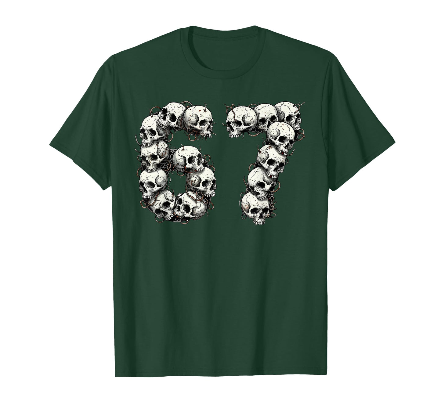 Funny Skulls 6 7 Meme Six Seven Love Halloween T-Shirt