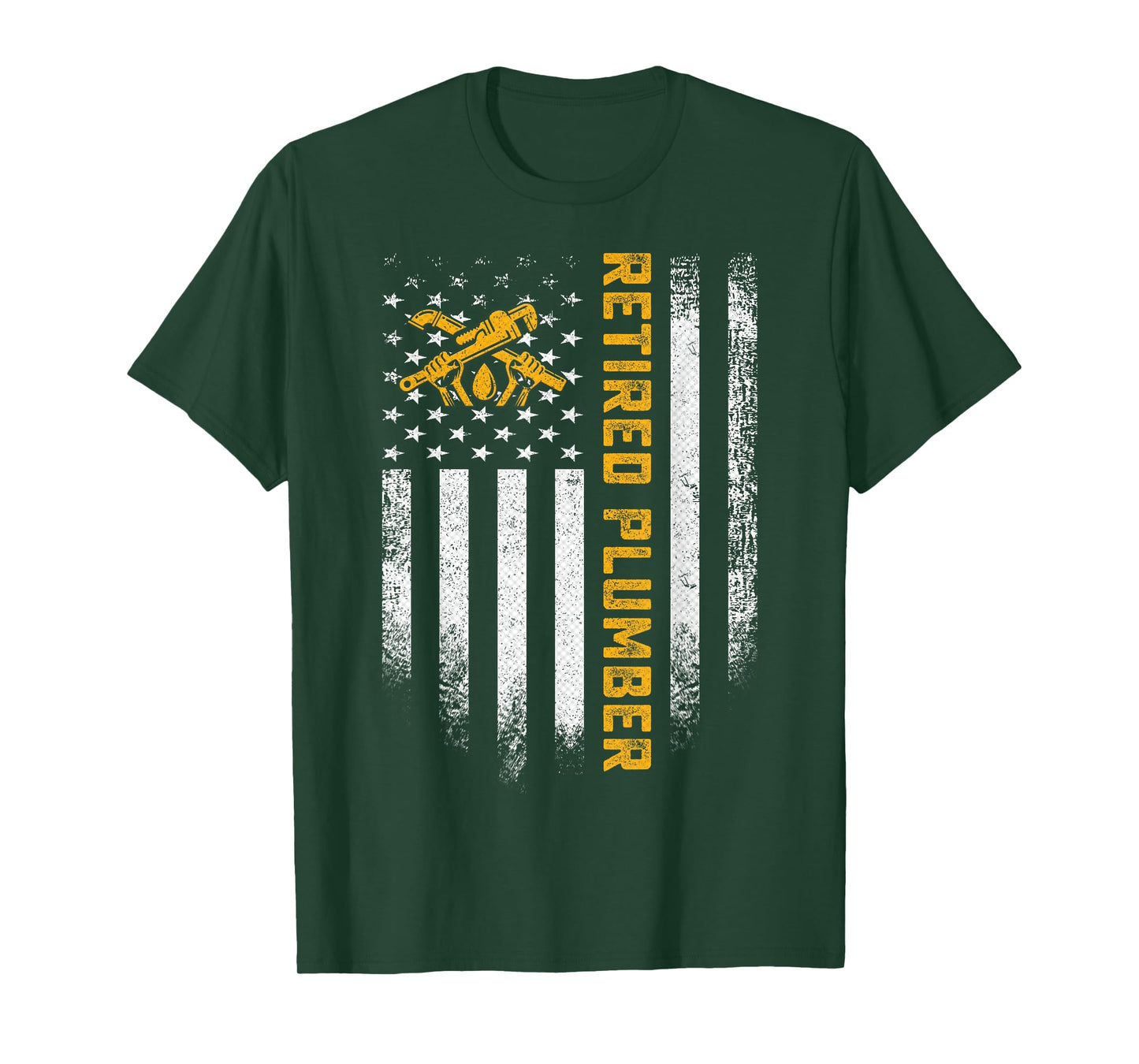 Vintage American Flag Retired Plumber Retirement Plumbing T-Shirt
