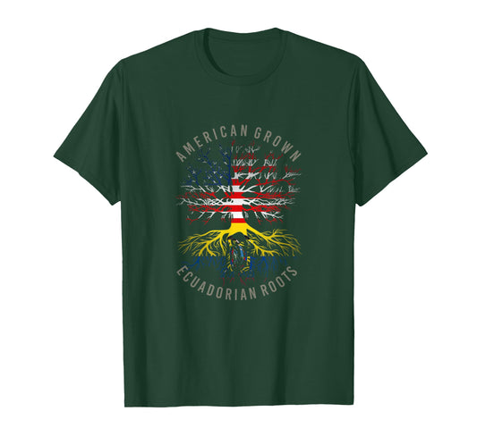 American Grown Ecuadorian Roots USA Ecuador Flag Heritage T-Shirt