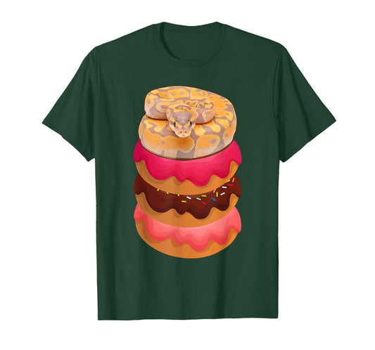 Ball Python Snake Reptile on Doughnuts Donuts Herpetologists T-Shirt