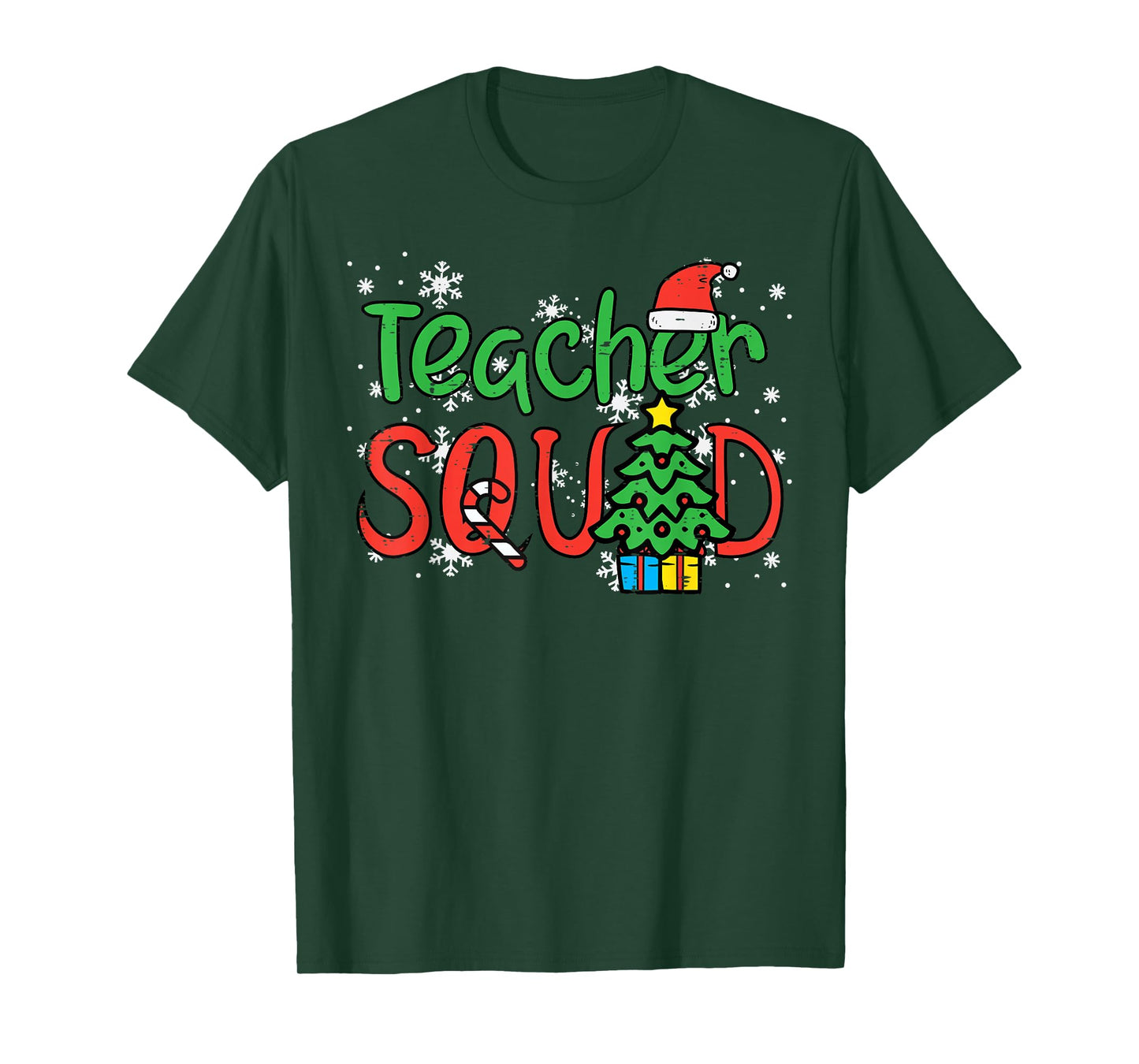 Christmas Teacher Squad Funny Xmas Teachers Crew Men Women T-Shirt