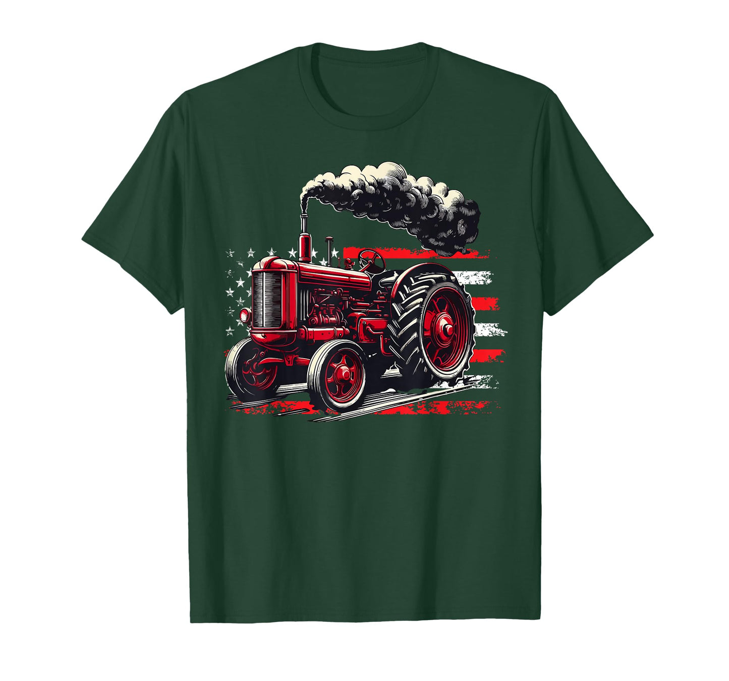 American Farmer Tractor American Flag Patriotic USA Farm T-Shirt