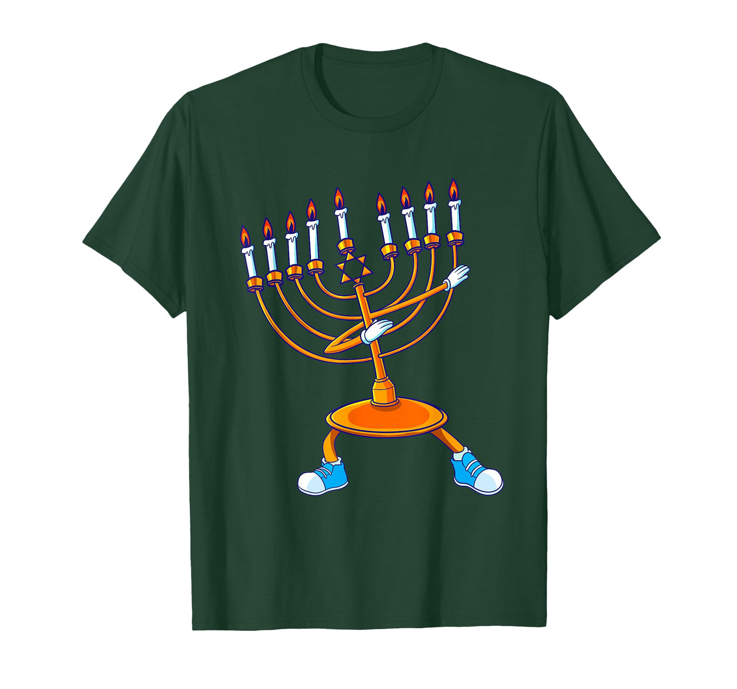 Dabbing Menorah Hanukkah Dancing Chanukah Kids Girls Boys T-Shirt