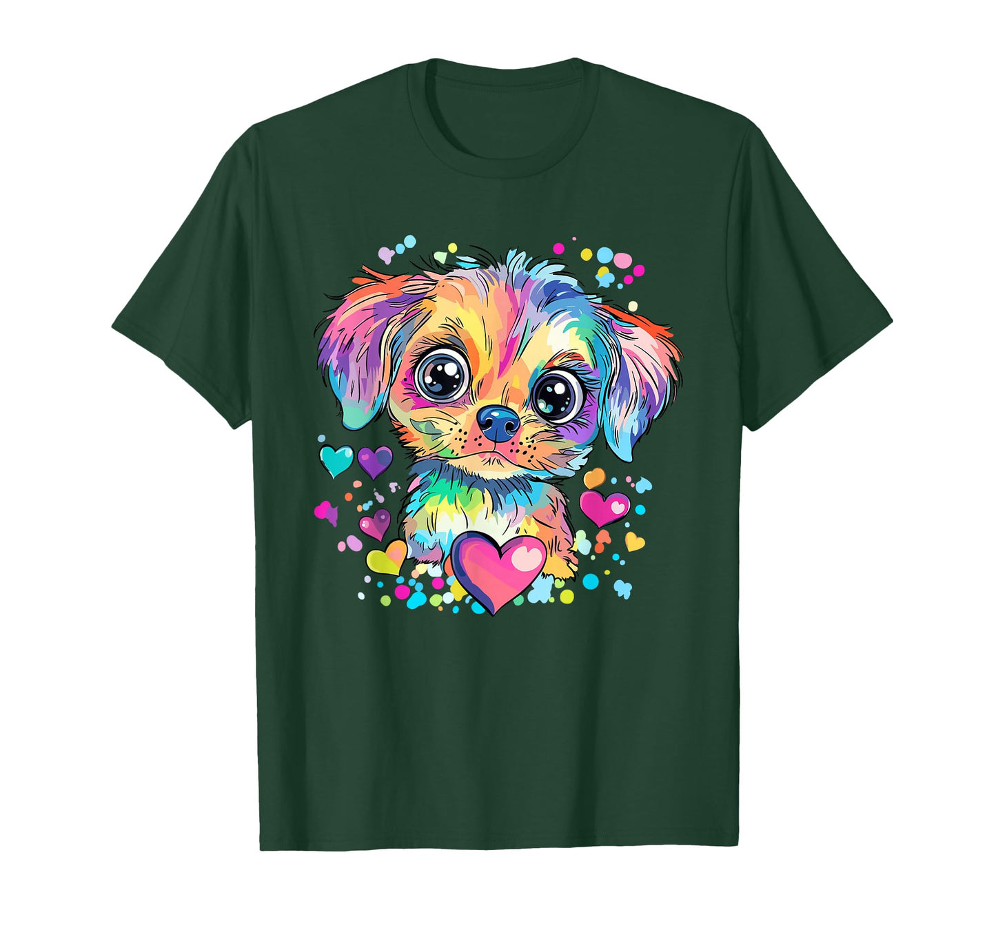 Rainbow Puppy with Hearts T-Shirt