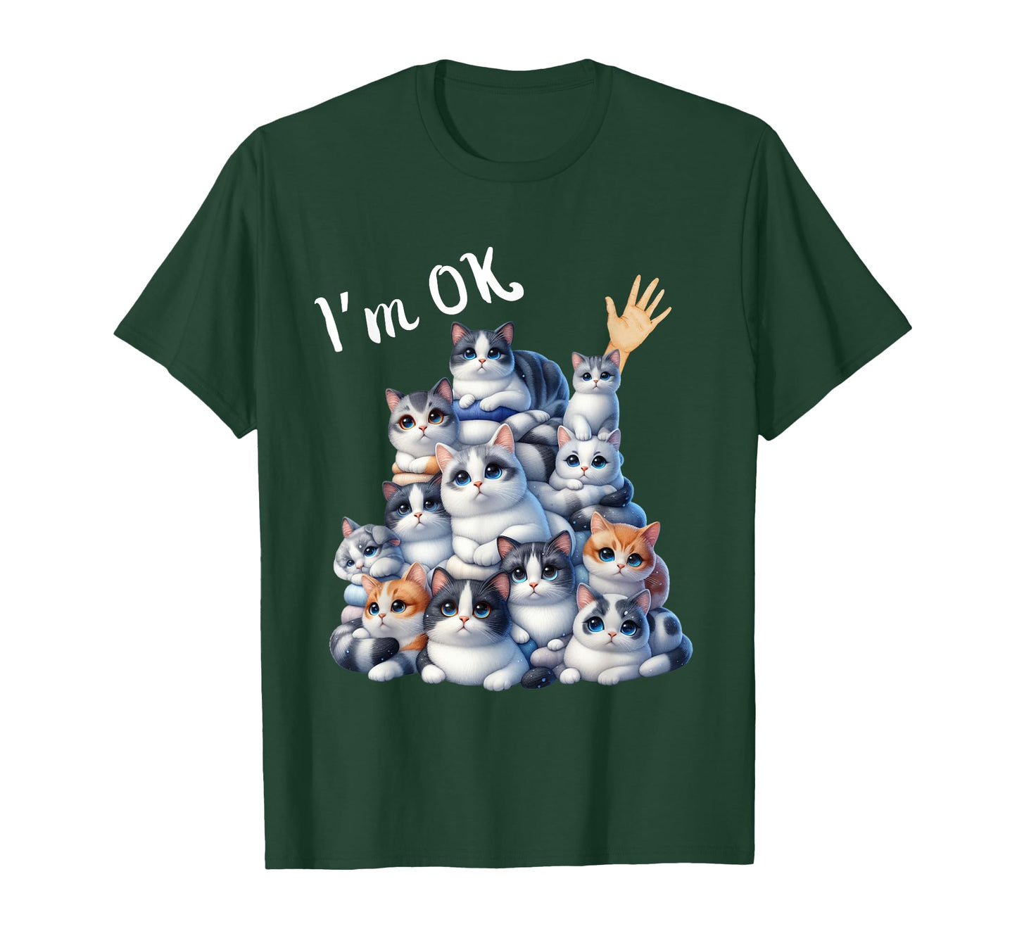 I'm Ok Cat Lover Funny Men Women Girls Kids T-Shirt