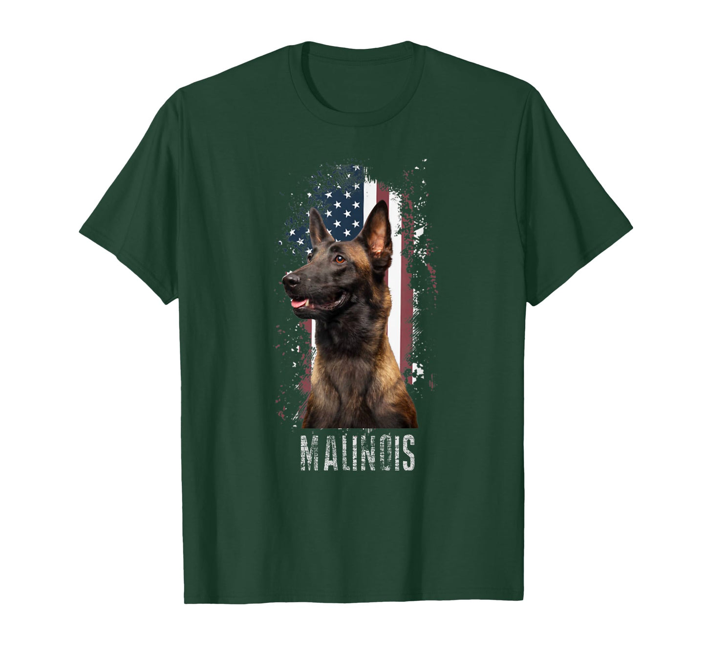 Belgian Malinois T-shirts Belgian Malinois American Flag Funny T-Shirt Dog Gift Unisex-Adults T-Shirt Black Small