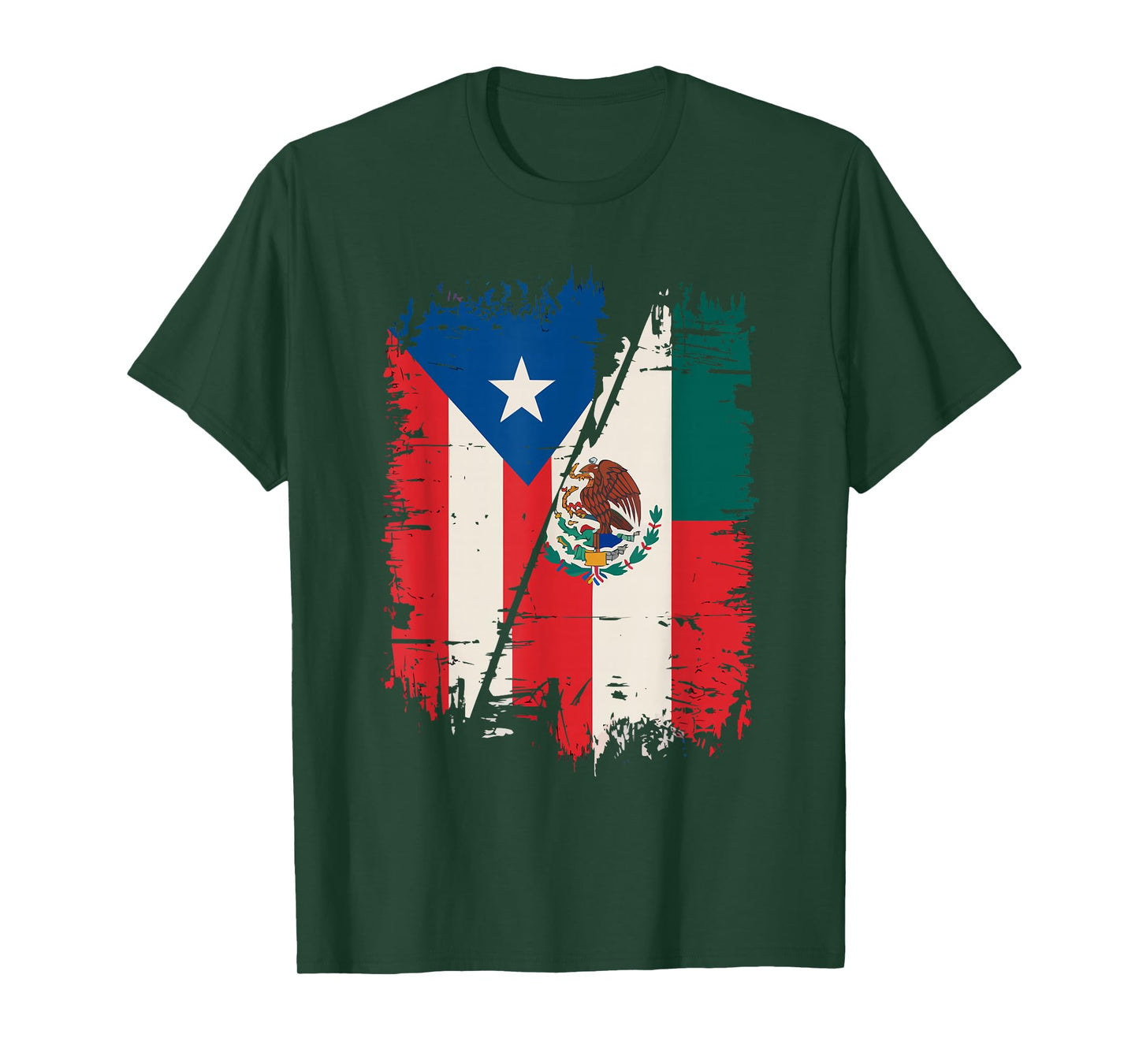 Half Mexican Half Puerto Rican Puerto Rico Flag Mexico T-Shirt