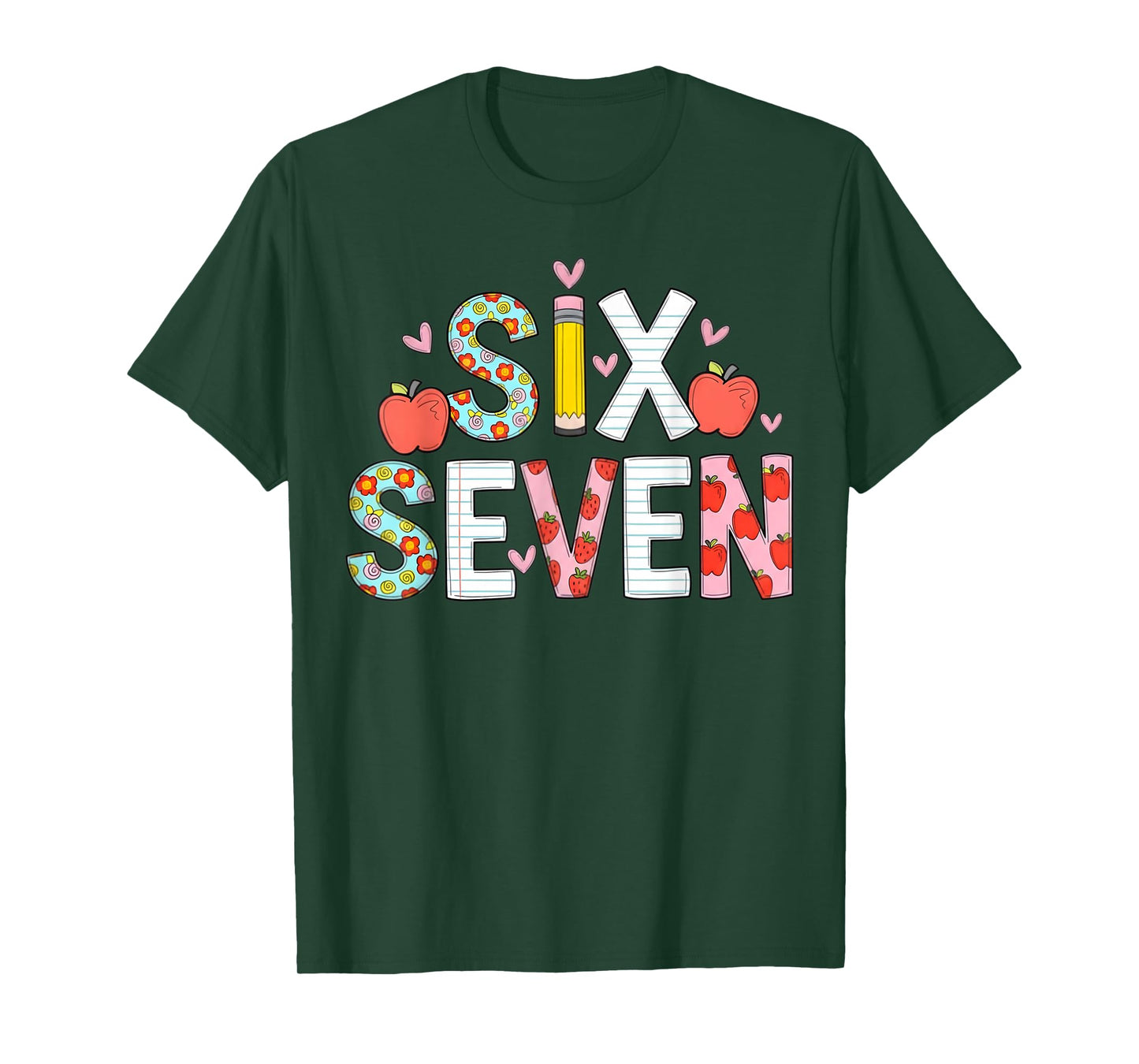 Funny Six Seven 6 7 Meme Teacher Design for Men Women Girls T-Shirt