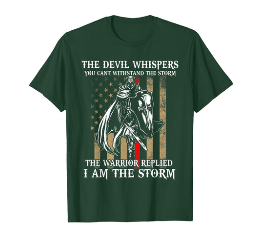 I Am The Storm Shirt Devil Whispersl Knight Templar US Flag T-Shirt