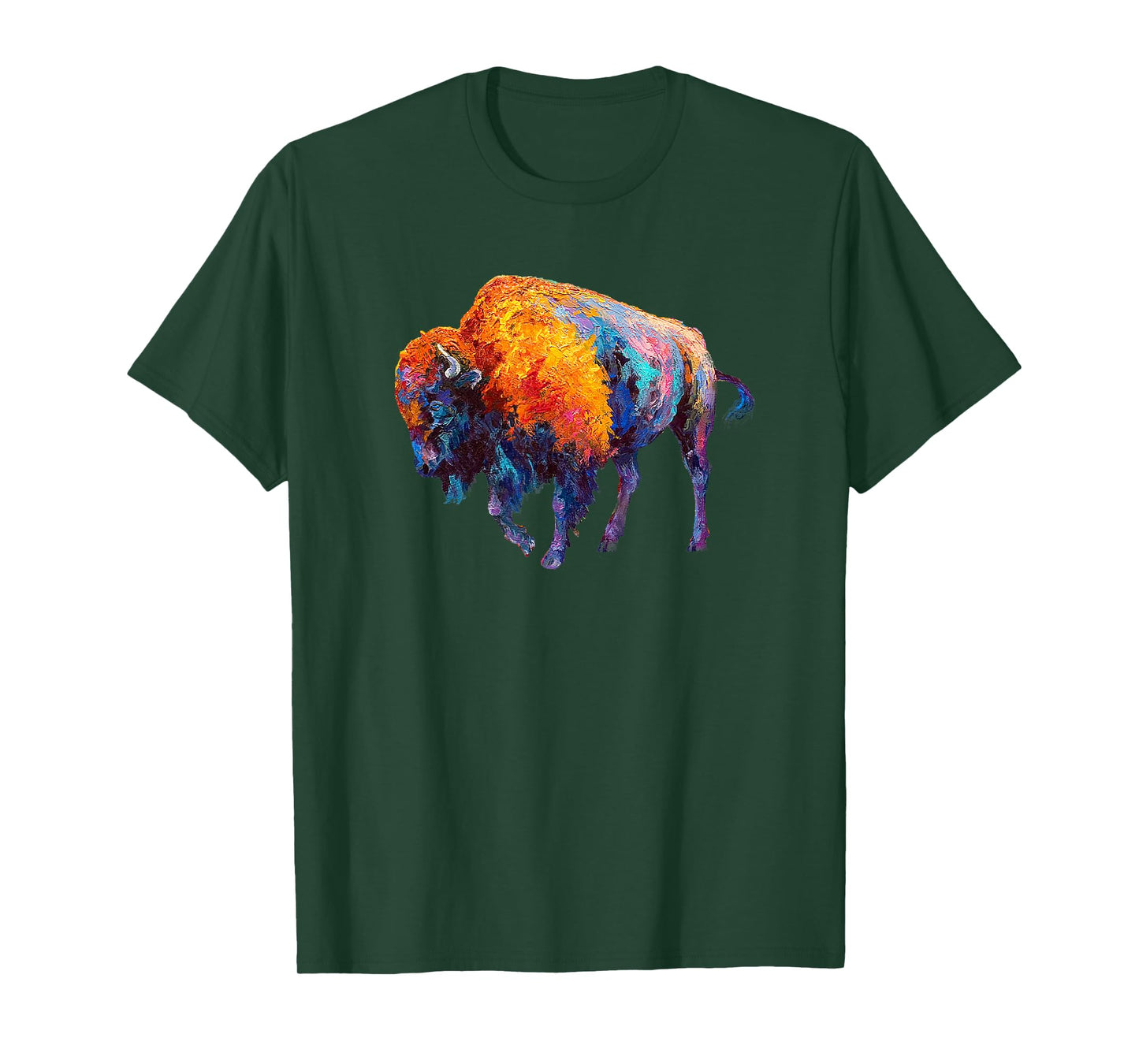 Buffalo Shirt American Bison Shirt Unisex Adult T-Shirt Black Small Classic Fit Short Sleeve Round Neck Buffalo Plaid Design