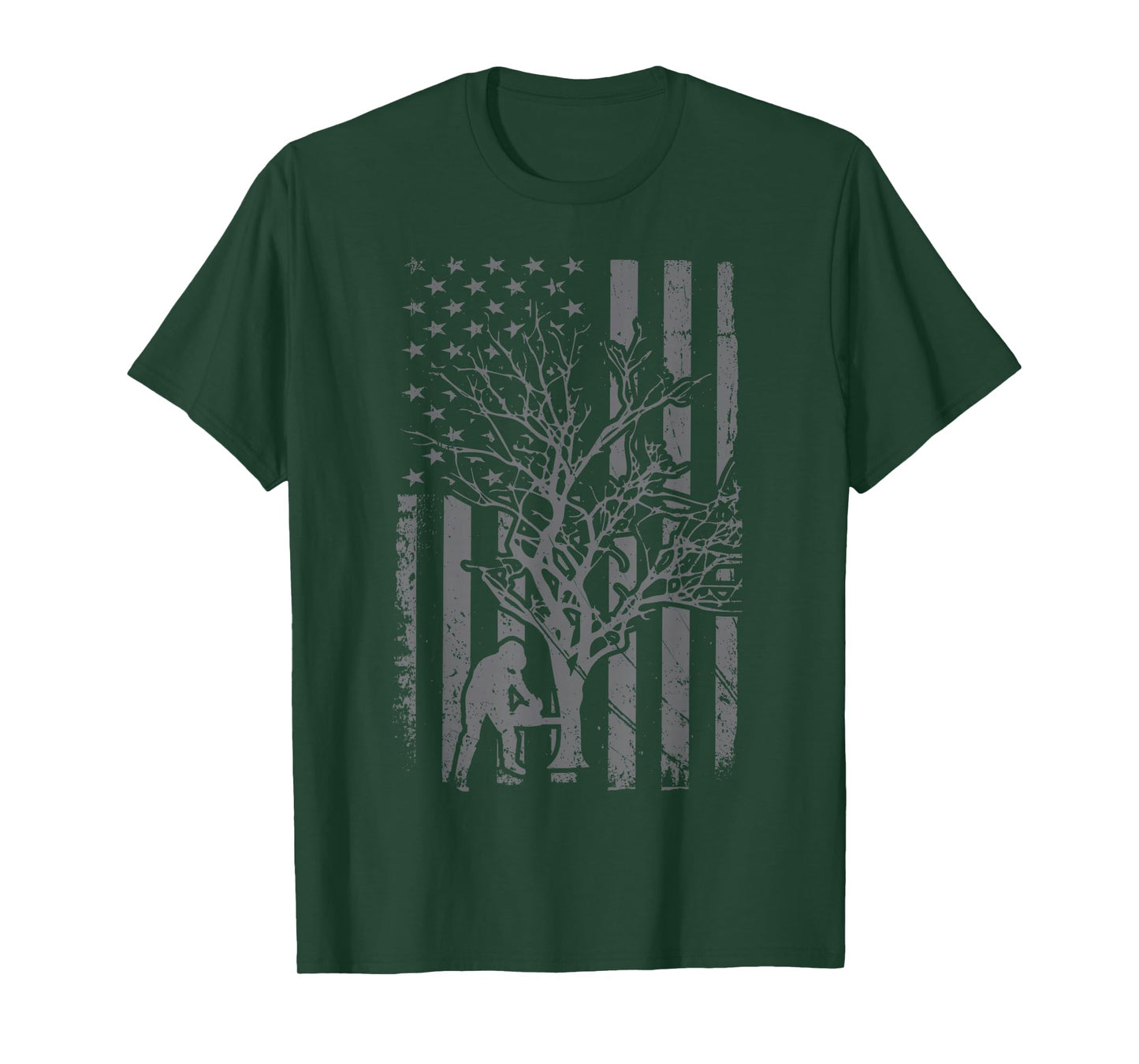 Tree Cutter American Flag Chainsaw Operator Arborist Patriot T-Shirt