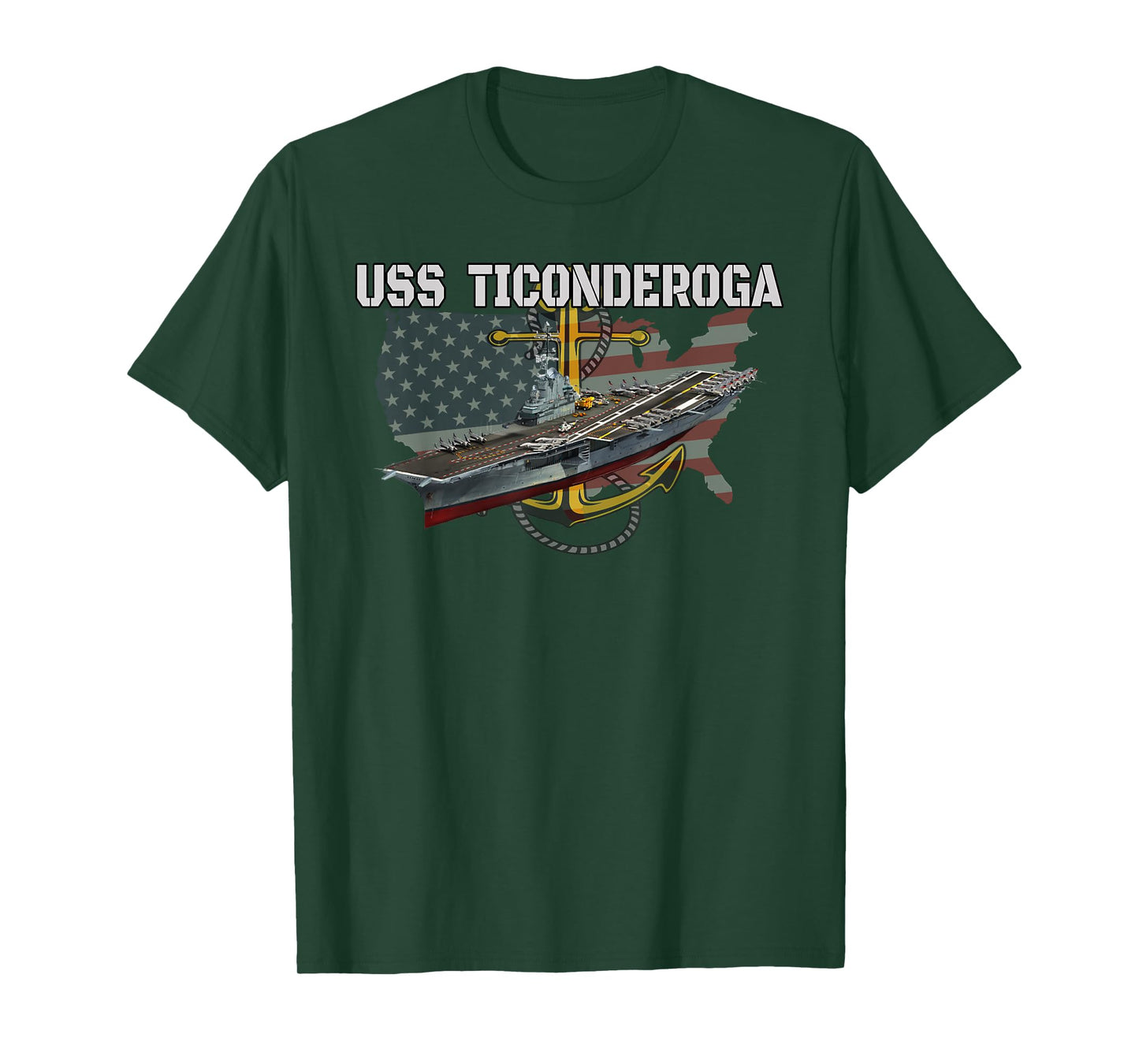 Aircraft Carrier USS Ticonderoga CV-14 CVA-14 CVS-14 Veteran T-Shirt