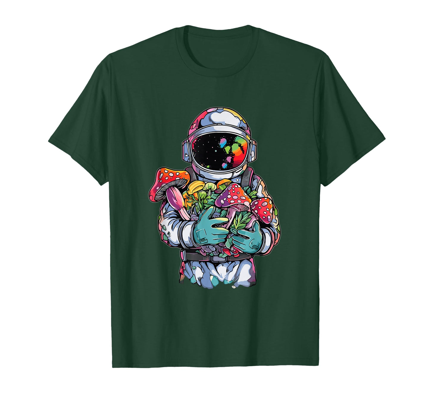 EDM DJ Festival Outfit Men & Women Trippy Astronaut Art EDM Mushroom Psychedelic Rave T-Shirt, Small, Black