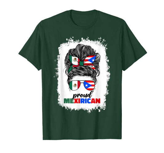 Half Mexican And Puerto Rican Rico Flag Mexirican Girl Women T-Shirt