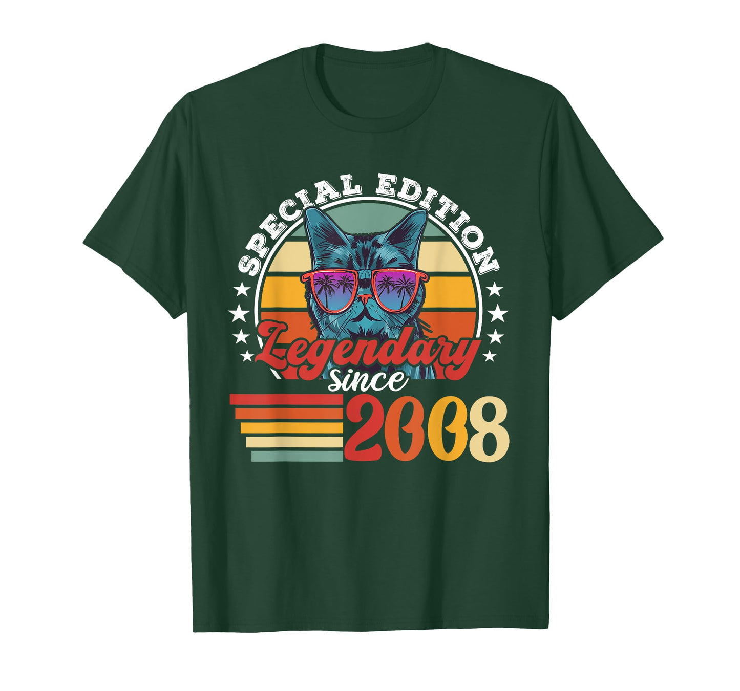 Retro cat with sunglasses funny saying vintage 2008 T-Shirt