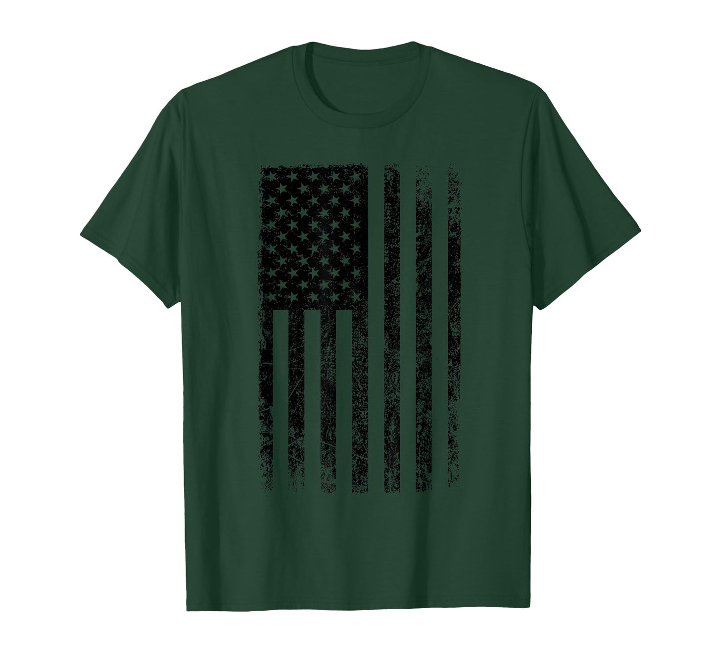 Distressed Black American Flag Worn Weathered Grunge T-Shirt