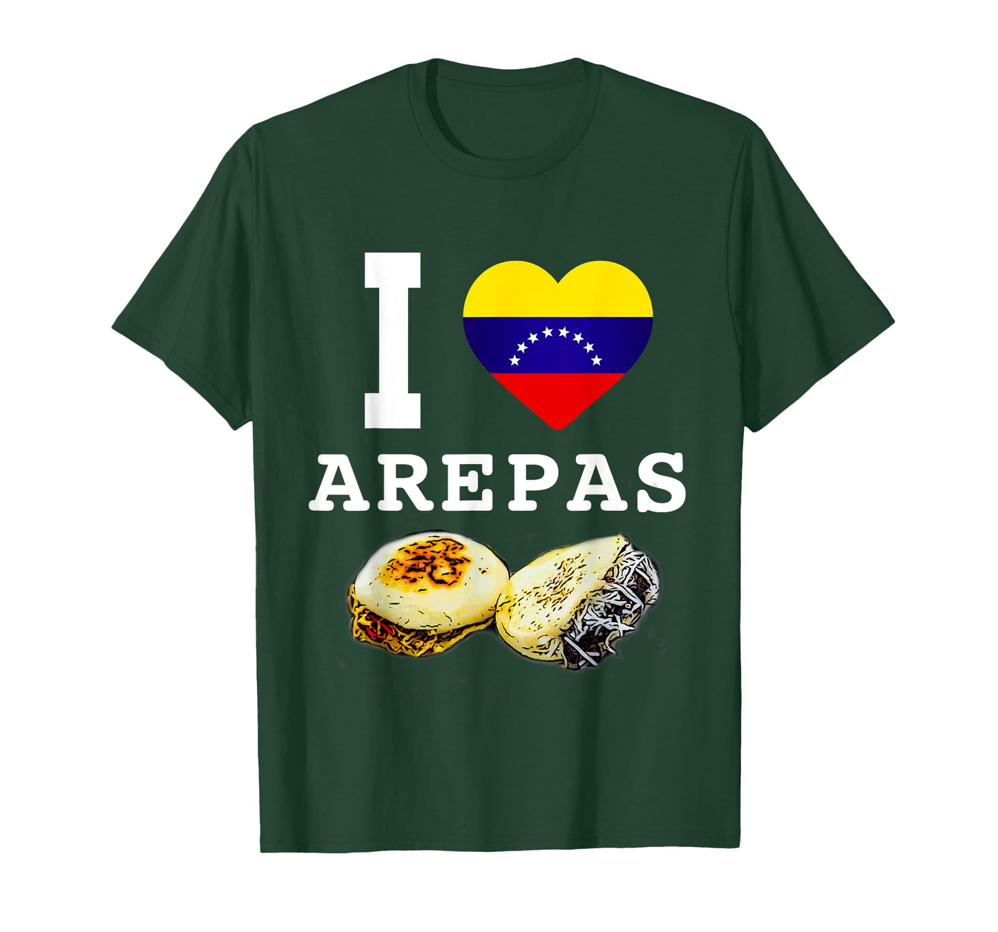 Funny Venezuela Food Flag Comida Venezolana I Love Arepas T-Shirt