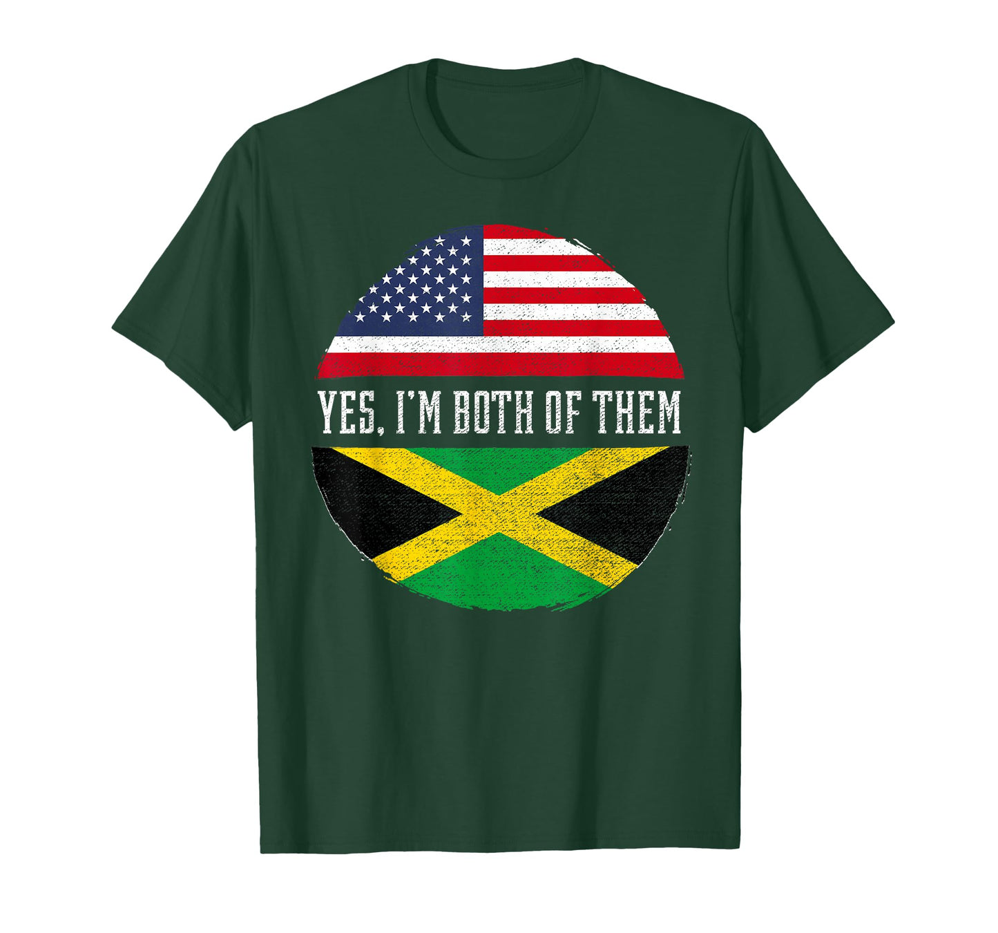 Half American Half Jamaican USA Flag Jamaica Heritage DNA T-Shirt Small