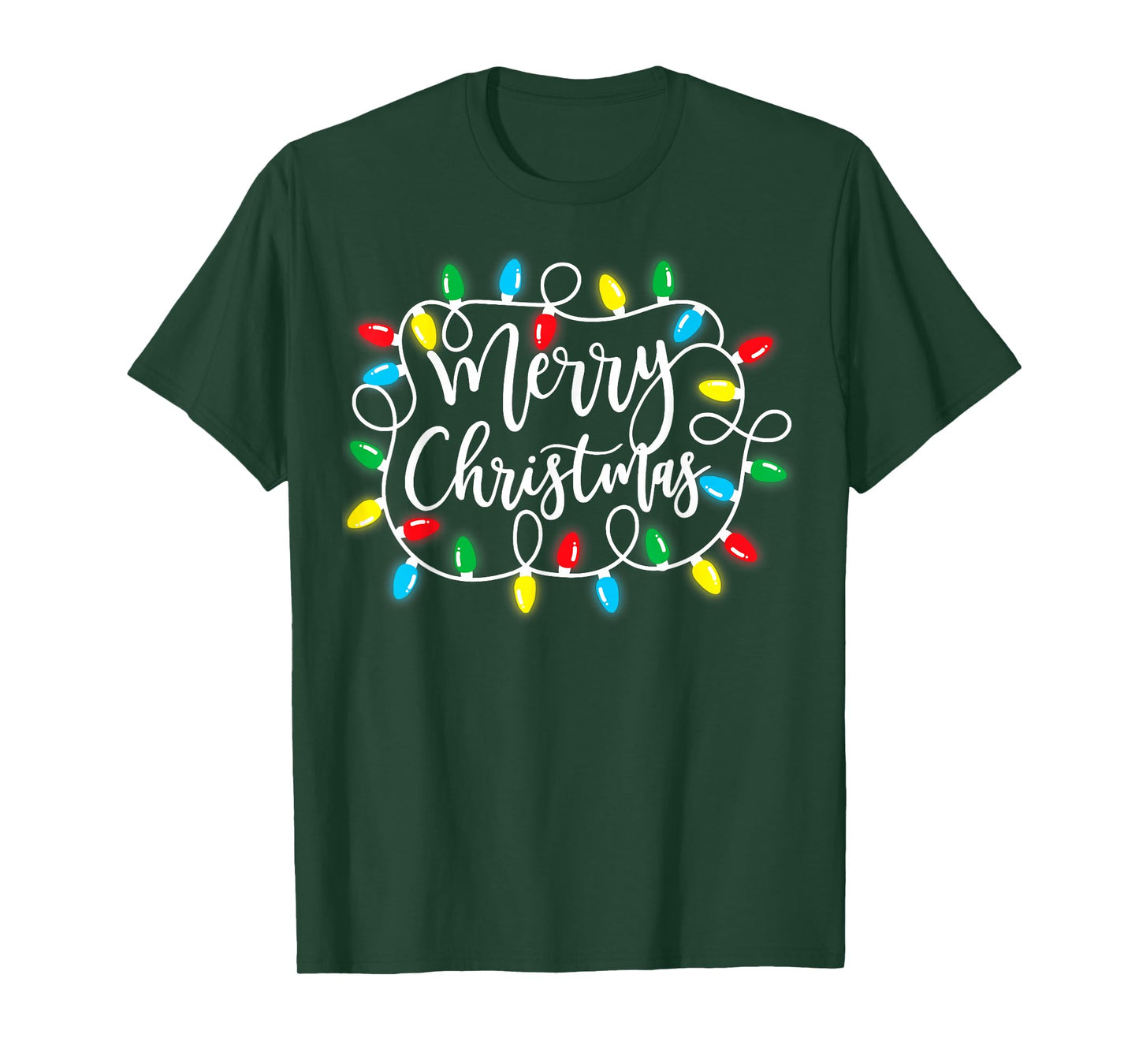 Merry Christmas Lights Xmas Family Matching Pajama Men Women T-Shirt