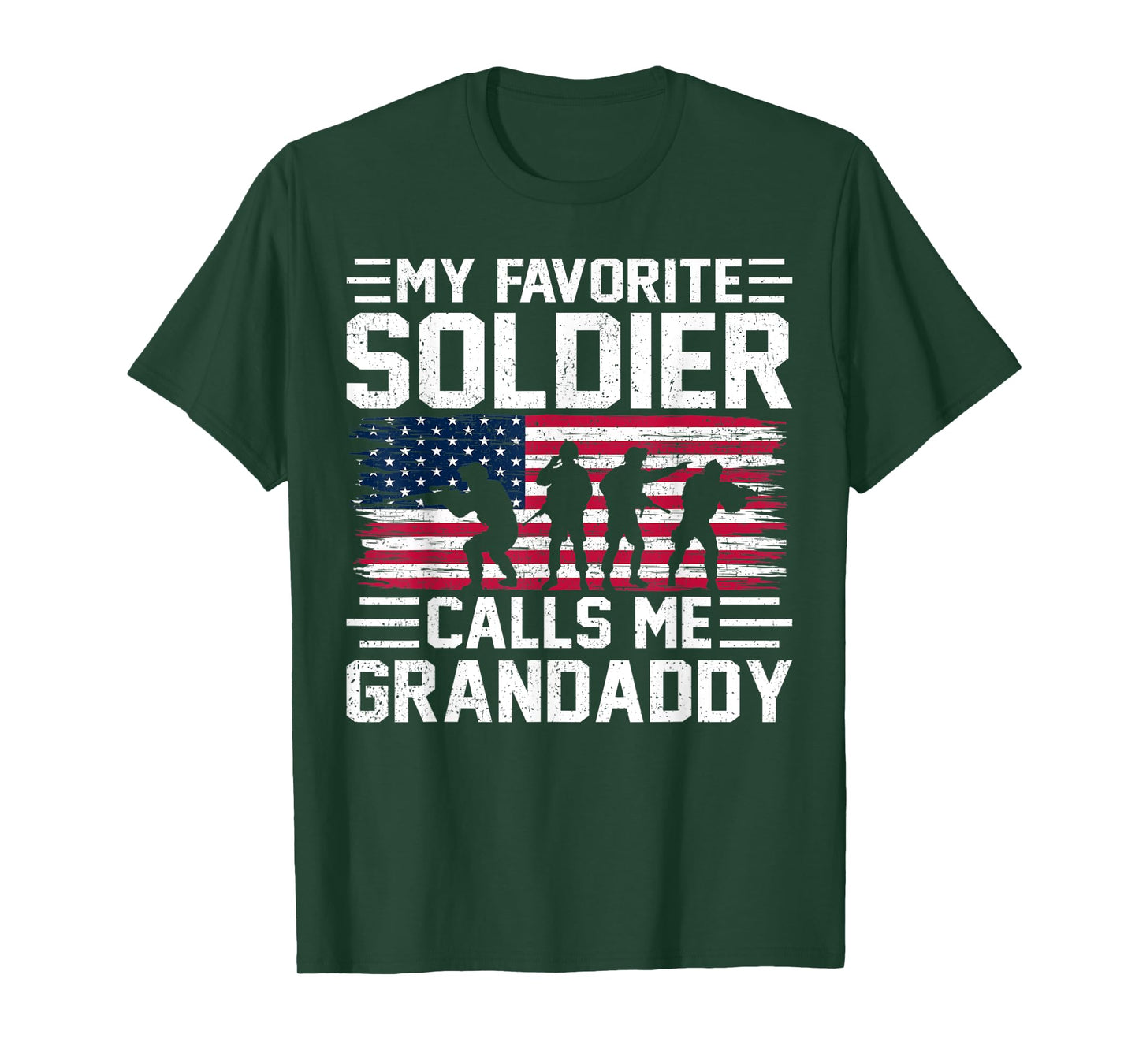 Mens USA Flag My Soldier Calls Me Grandaddy Army Father's Day T-Shirt