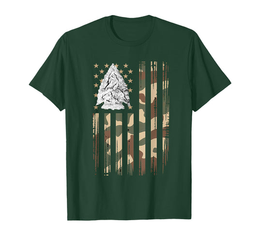 Arrowhead Hunter American Flag Arrowhead Hunting T-Shirt
