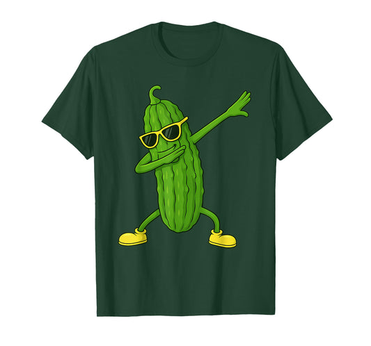 Dabbing Pickle Dance Vegan Funny Vegetarian Cucumber Lover T-Shirt