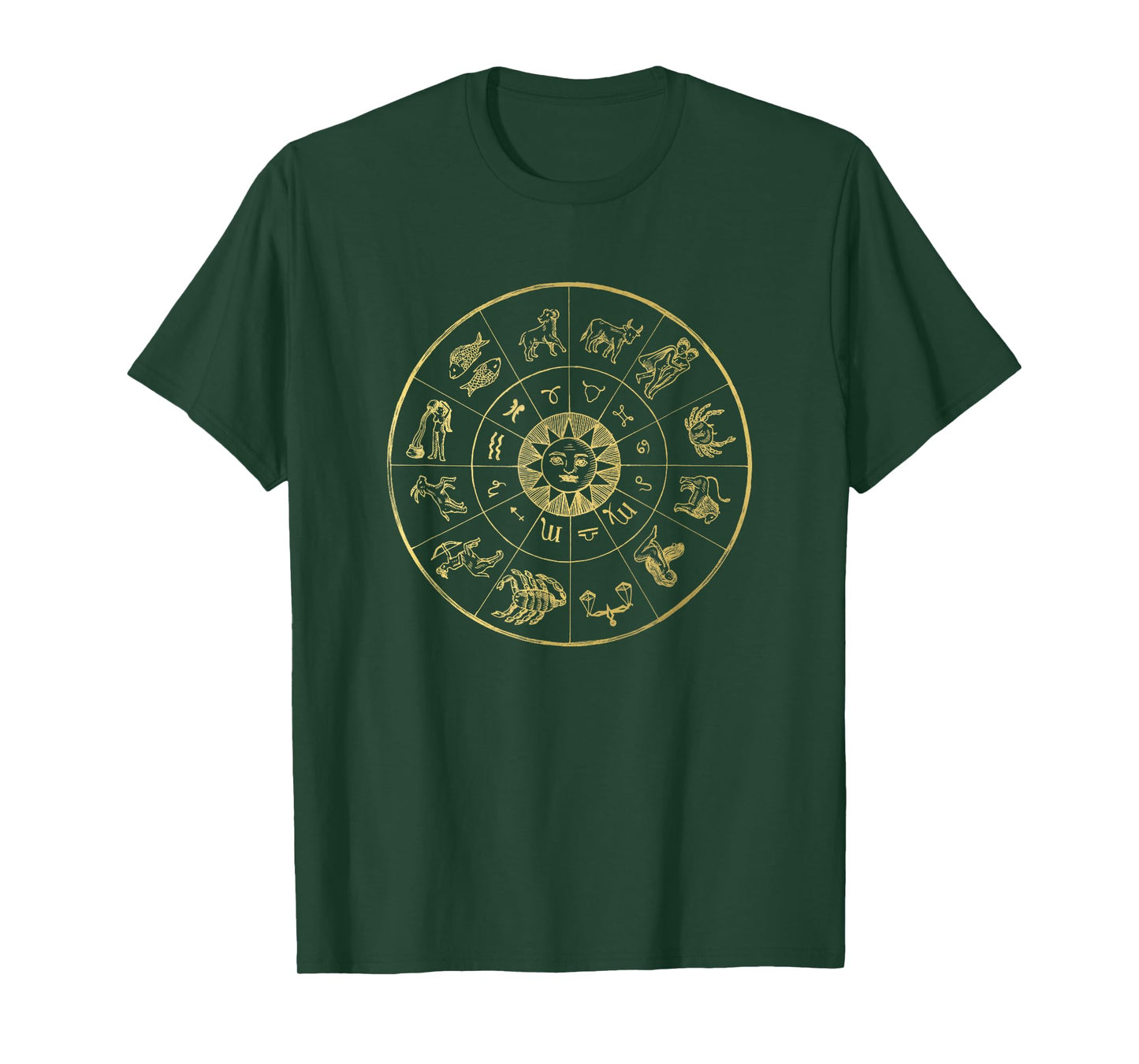 Vintage Astrology Zodiac Wheel Star Sign T-Shirt