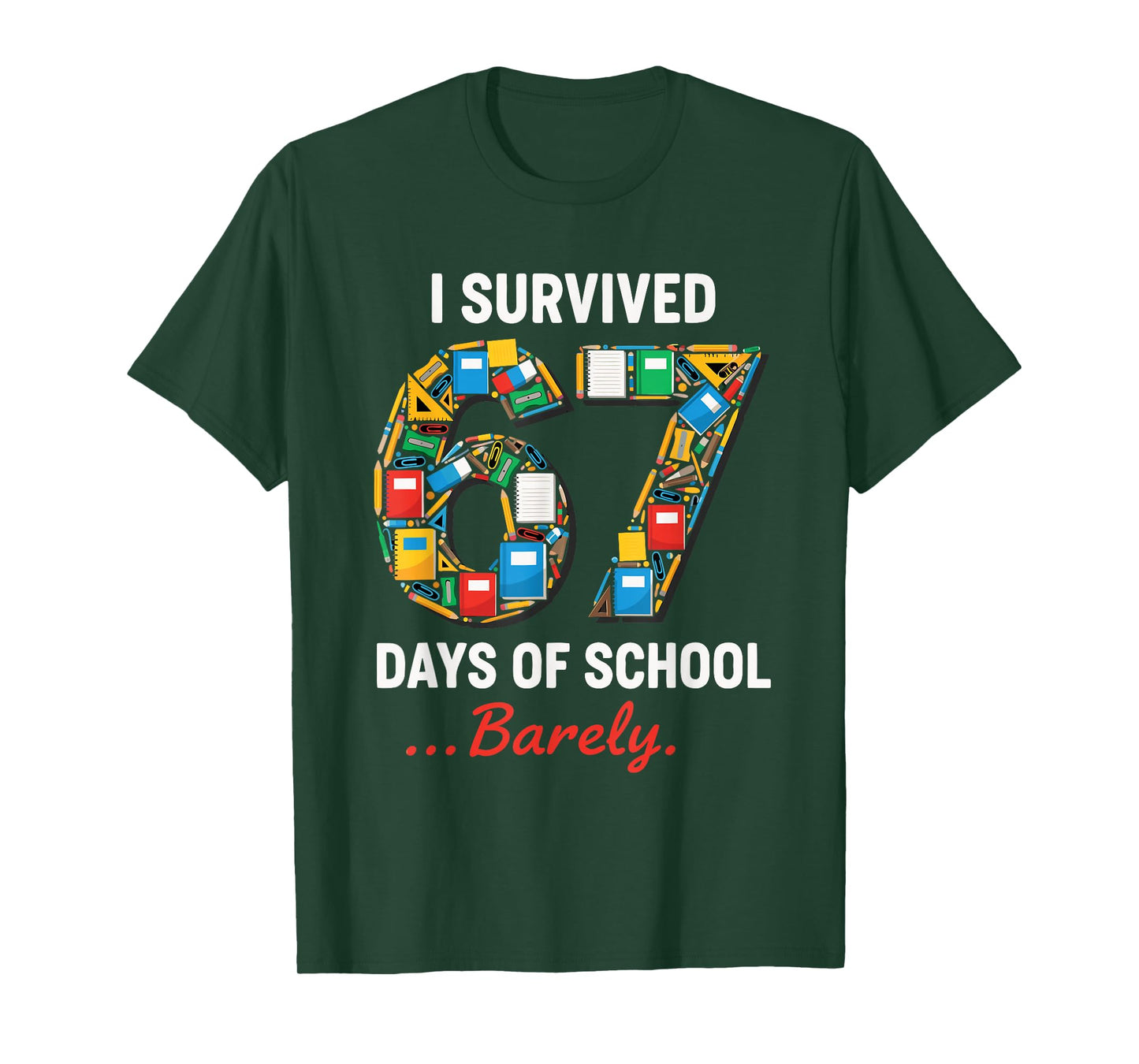 67 Days of School Funny I Survived Six Seven Meme Students T-Shirt