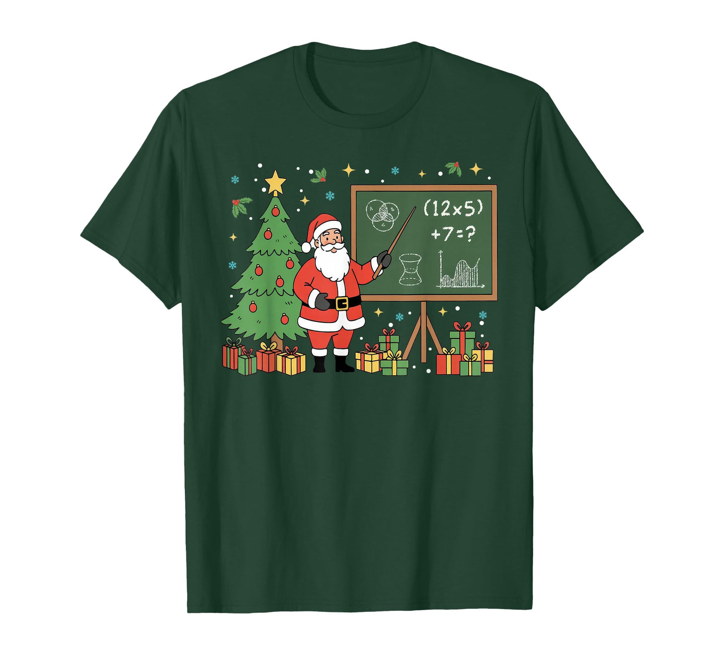 67 Teacher Santa Christmas Six Seven Meme Math Teacher Xmas T-Shirt