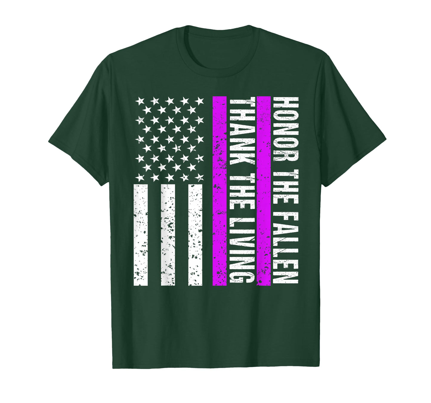 Purple Heart Day Military Veteran American Purple Heart Flag T-Shirt