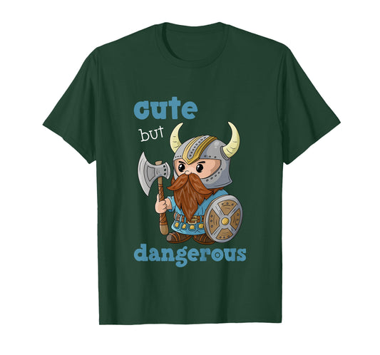 Cute But Dangerous Birthday Boys Viking Warrior, Boys Knight T-Shirt