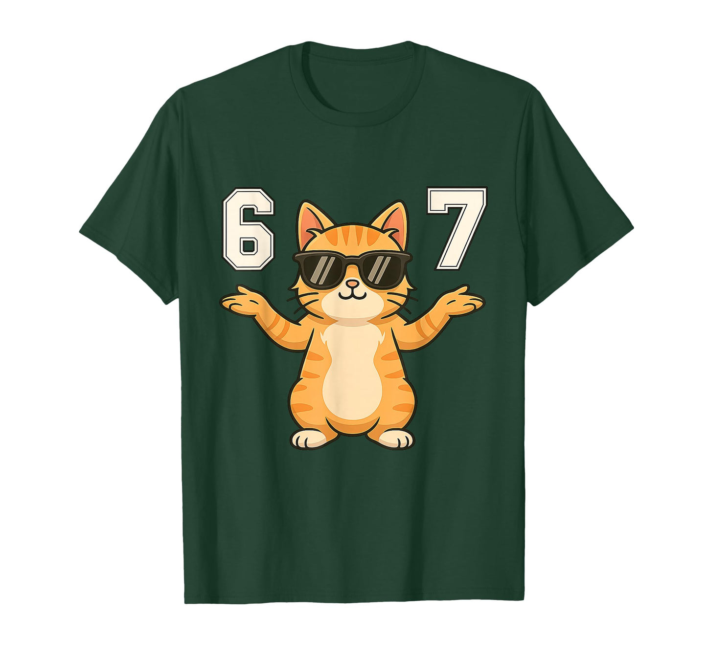 67 Funny Cat Six Seven Meme Gen Z Alpha Humor Animal Lovers T-Shirt