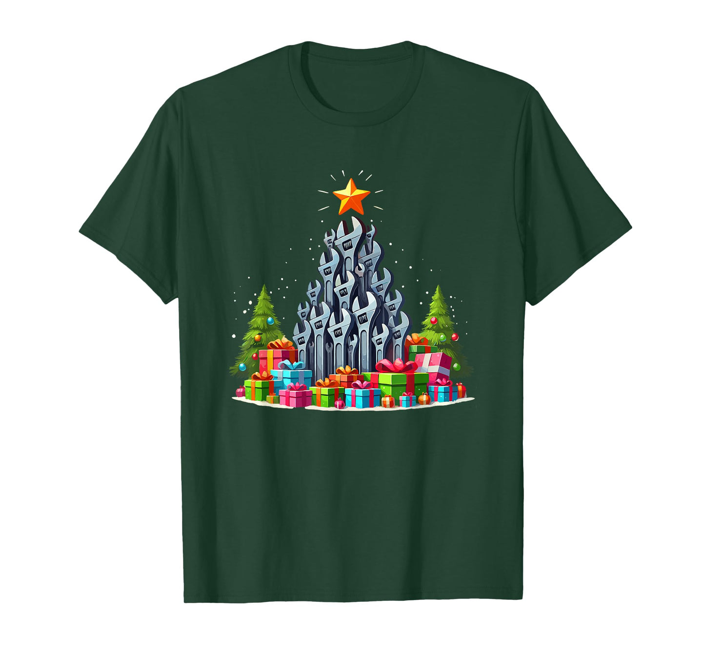 Christmas Tree Wrench Auto Mechanic Handyman T-Shirt