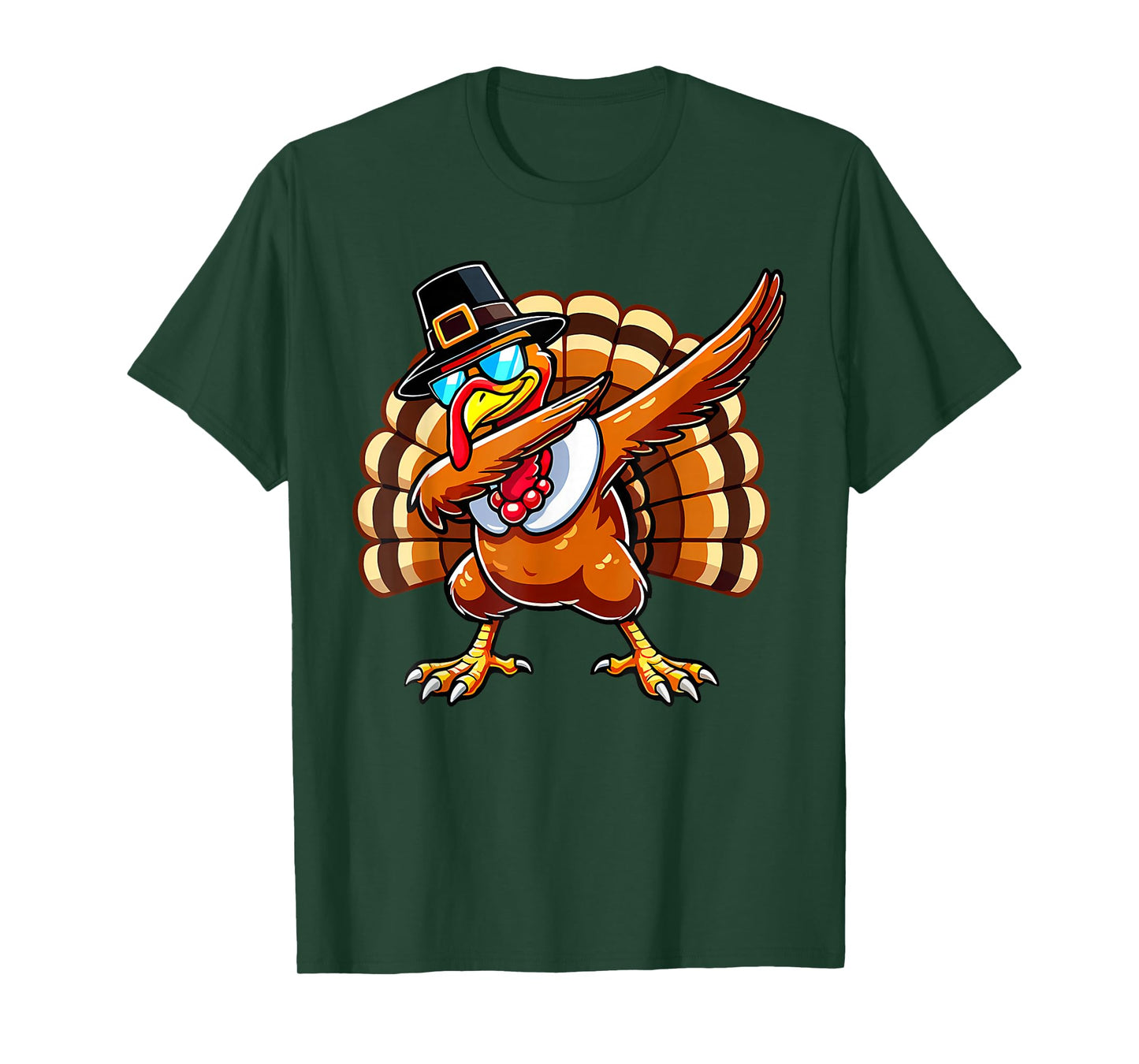 Funny Thanksgiving Turkey Pilgrim Hat Boys Men Kids Toddler T-Shirt