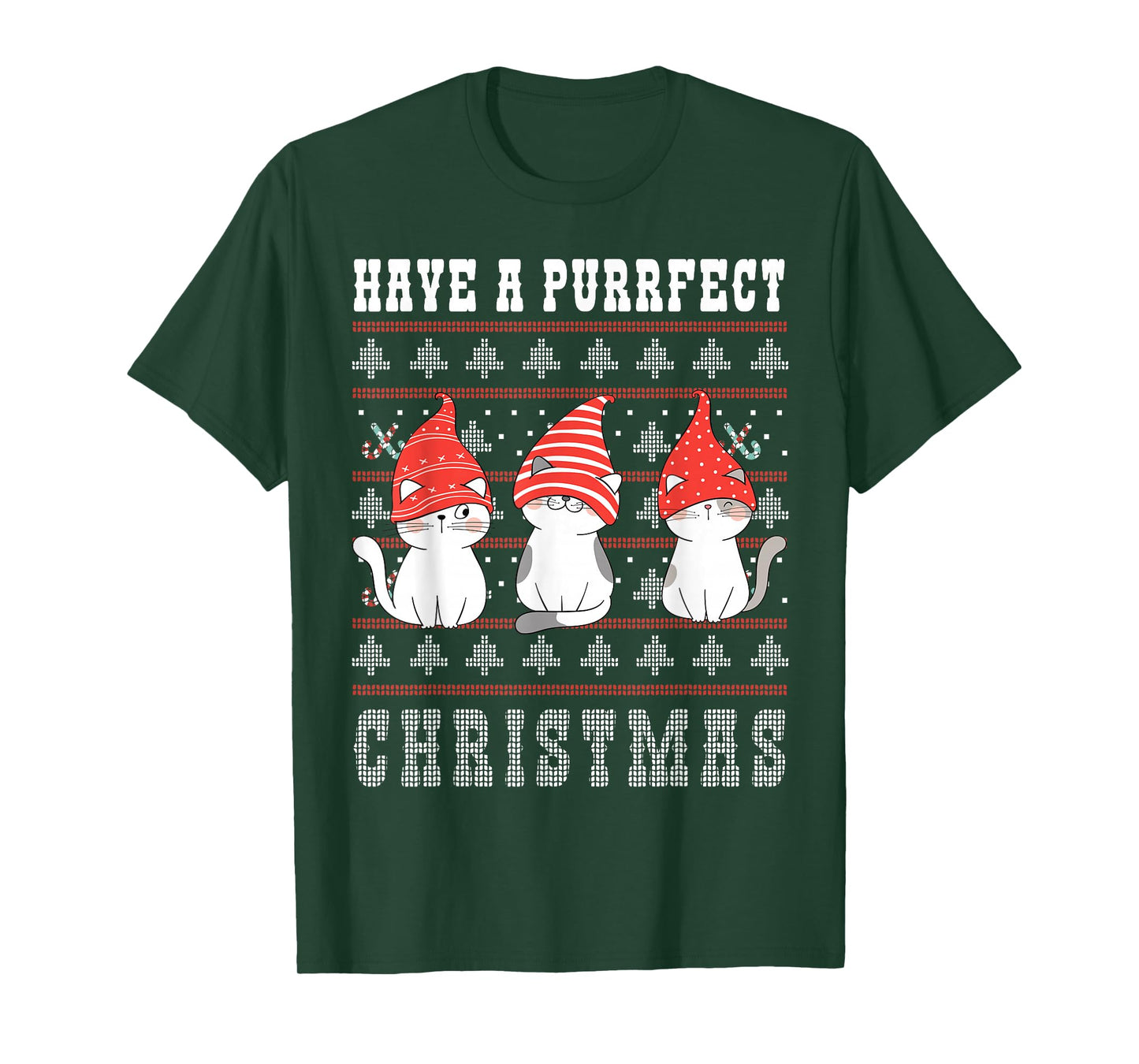 Have a Purrfect Christmas Ugly Christmas Cat women men kids T-Shirt
