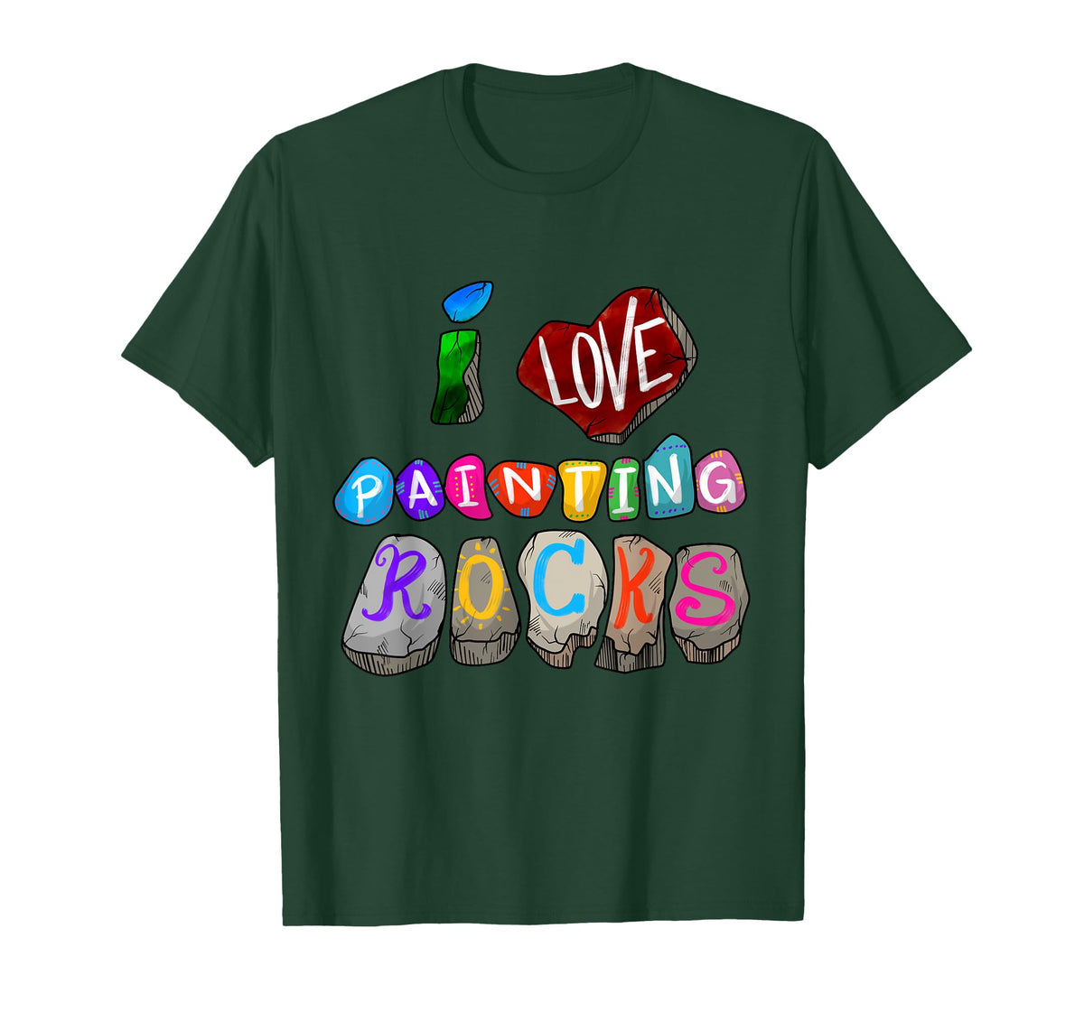 Funny I Love Painting Rocks Gift Cool Painter Men Women Kids T-Shirt