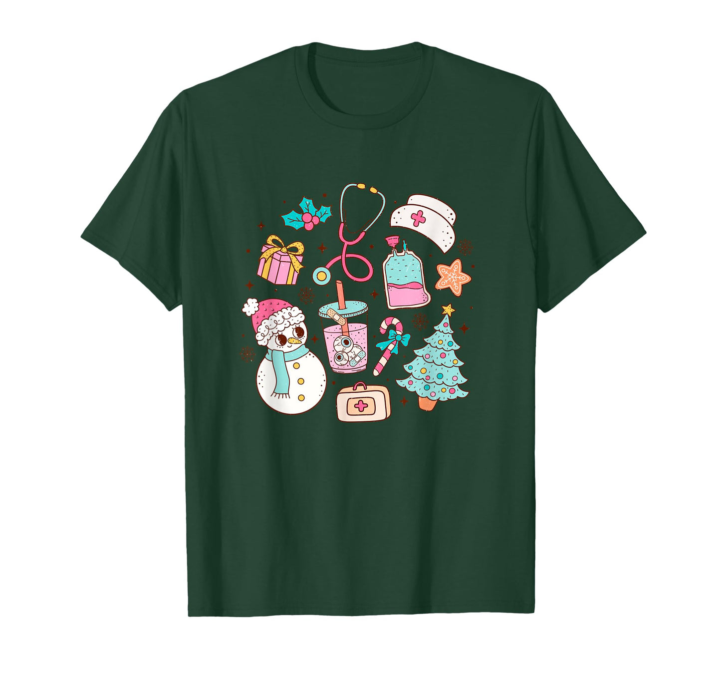Cute Matching Christmas Nurse Medical T-Shirt