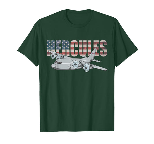 C-130 Hercules American Flag Military Airplane C130 T-Shirt