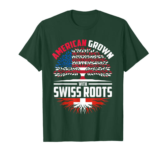 American Grown With Swiss Roots Switzerland Flag Heritage T-Shirt