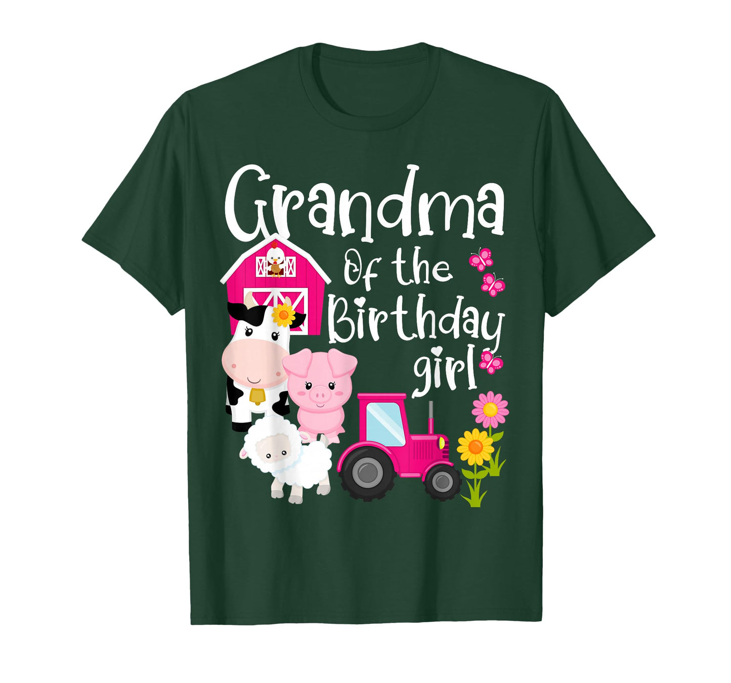 Farm Animals Grandma Of The Birthday Girl Party Barnyard T-Shirt