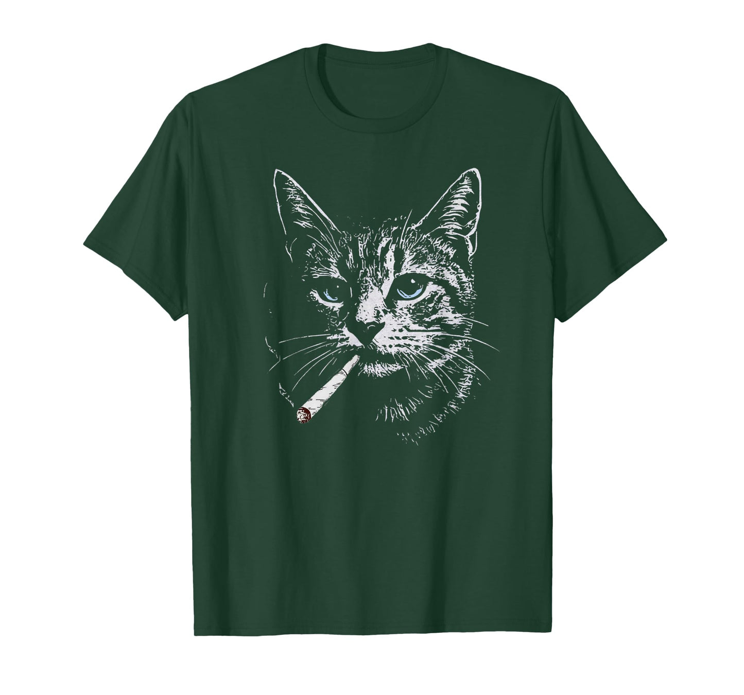 Graphic Art Animal Lover Adult Cat Smoking Blunt Weed Funny T-Shirt