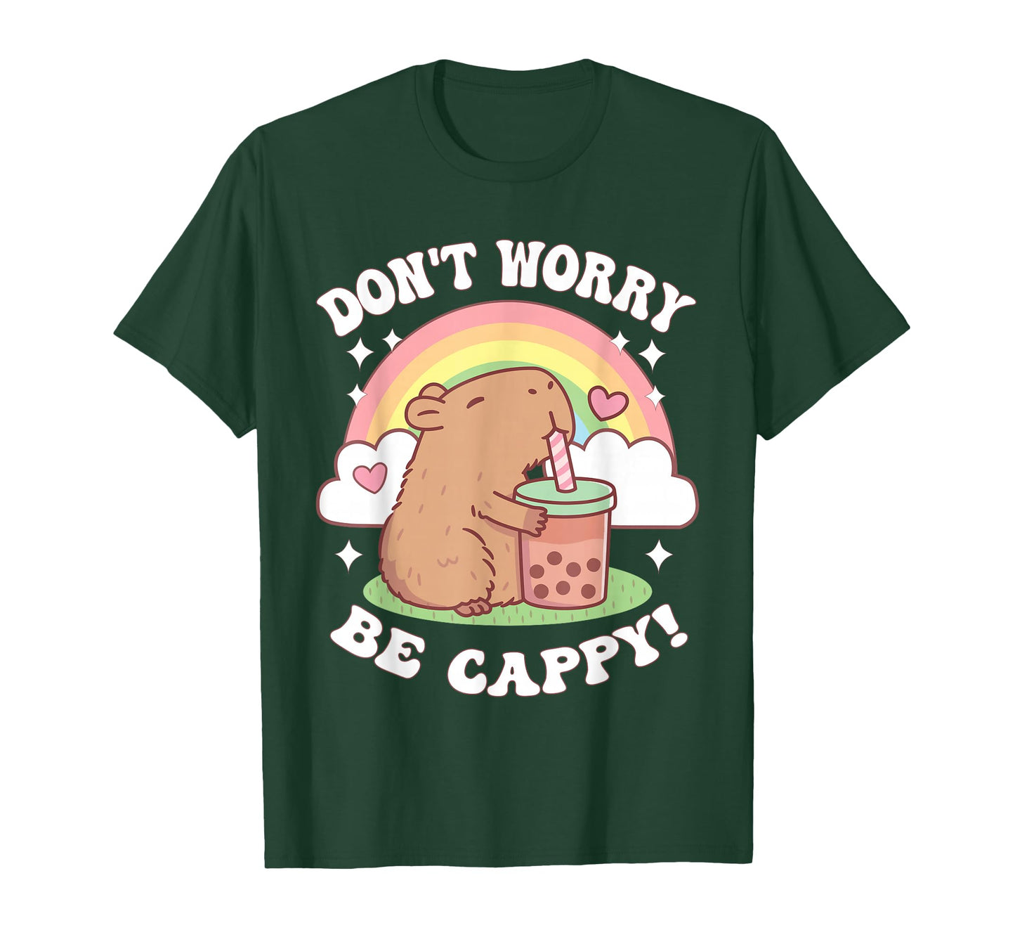 Groovy Don't Worry Be Cappy Cute Funny Capybara Animal Lover T-Shirt