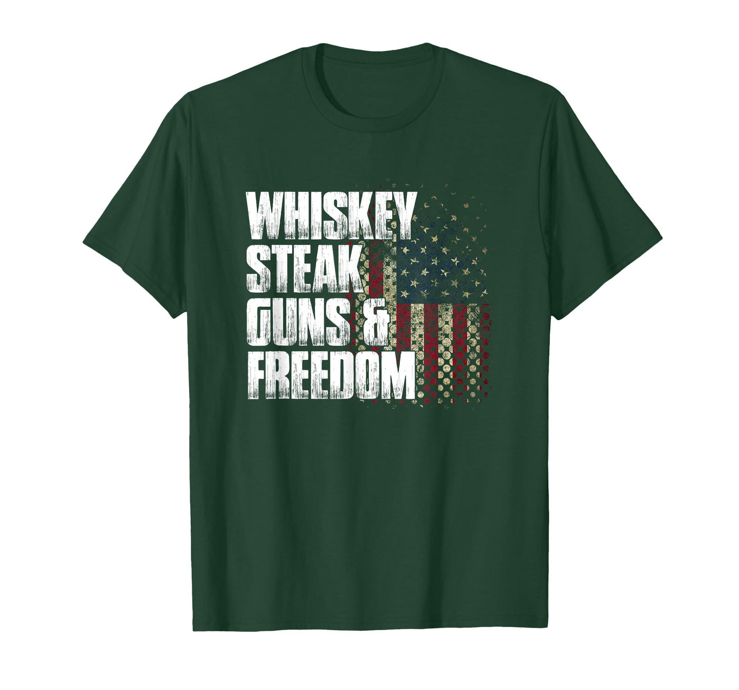 Whiskey Steak Guns & Freedom Patriotic Flag Gift T-Shirt