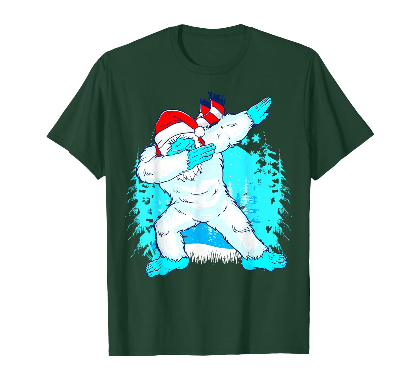 Christmas Dabbing Yeti Abominable Snowman Squatch Kids Boys T-Shirt