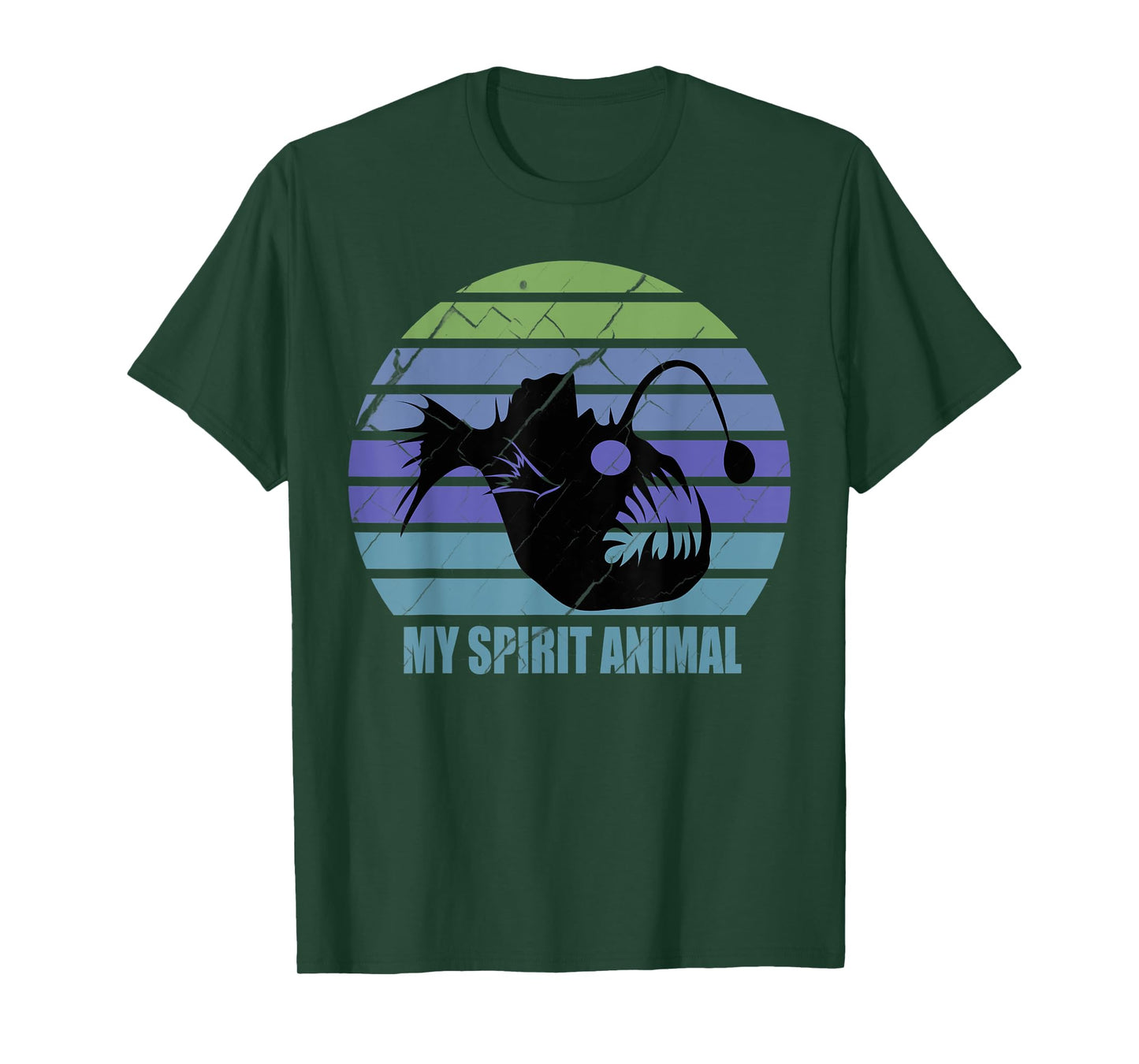 Funny Angler Fish My Spirit Animal Sarcastic Retro Vintage T-Shirt