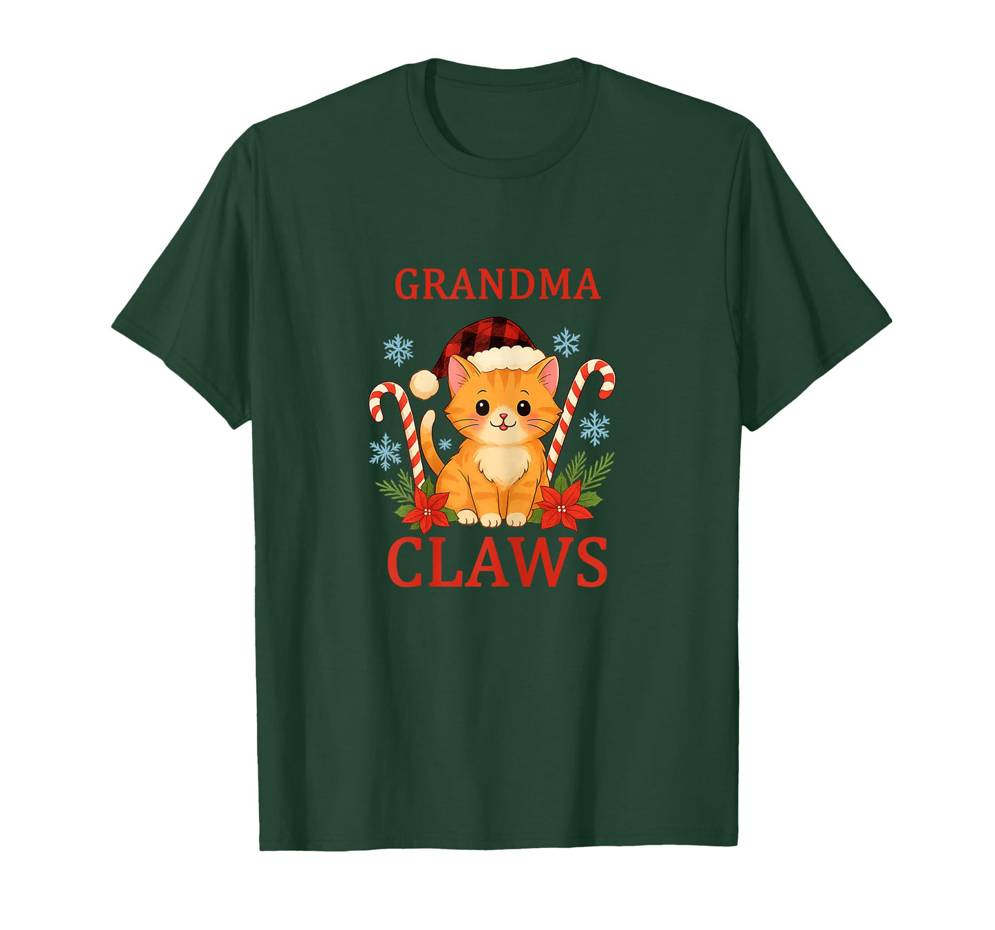 Grandma Claws Funny Christmas Cat Design for Cat Lovers T-Shirt
