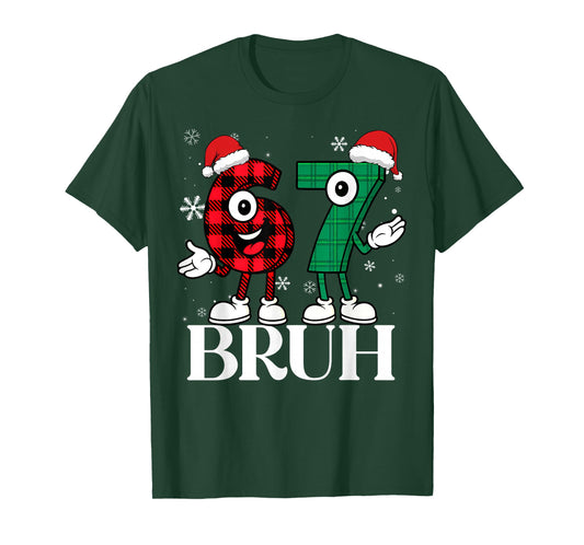 67 Six Seven Christmas Bruh Funny Italian Brainrot Meme T-Shirt